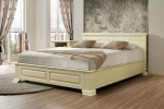 Кровать «Верди люкс» 1400×2000, массив дуба слоновая кость спатиной